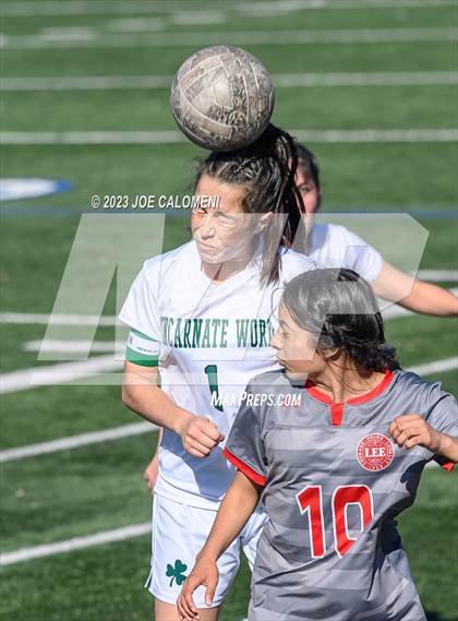 Thumbnail 3 in Incarnate Word vs Lee (NEISD Soccer Tournament) photogallery.