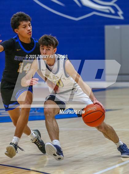 Thumbnail 3 in Huckabay vs. Perrin-Whitt (UIL 1A D1 Basketball Regional Final) photogallery.