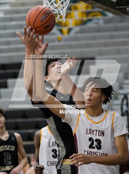 Thumbnail 3 in Layton Christian Academy vs. St. John Bosco (Hoophall West - Nike TOC) photogallery.
