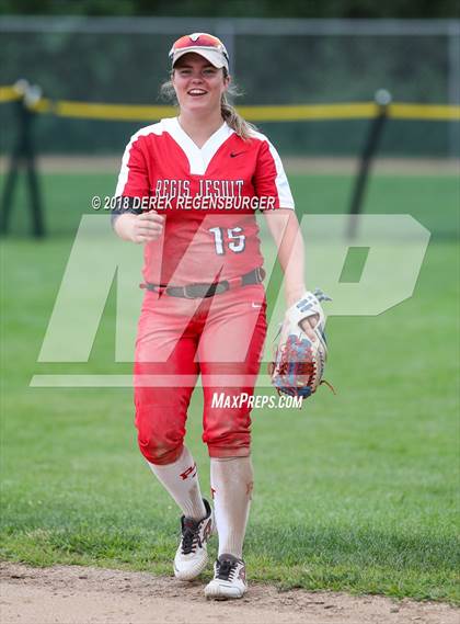 Thumbnail 1 in Rocky Mountain vs Regis Jesuit (Loveland Softball Showcase) photogallery.