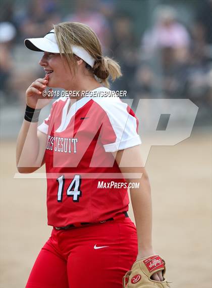 Thumbnail 3 in Rocky Mountain vs Regis Jesuit (Loveland Softball Showcase) photogallery.