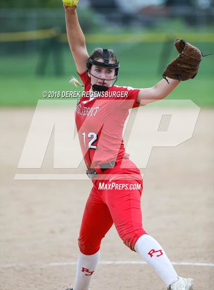 Thumbnail 1 in Rocky Mountain vs Regis Jesuit (Loveland Softball Showcase) photogallery.
