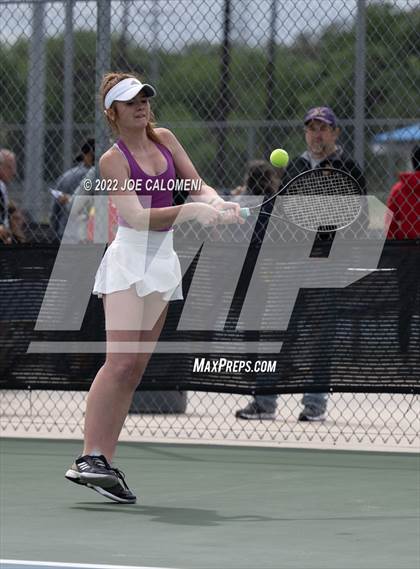Thumbnail 2 in Liberty Hill vs Lebanon Trail (UIL 5A Girls Doubles State Quarterfinal) photogallery.
