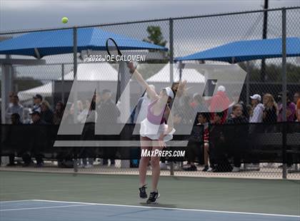 Thumbnail 3 in Liberty Hill vs Lebanon Trail (UIL 5A Girls Doubles State Quarterfinal) photogallery.