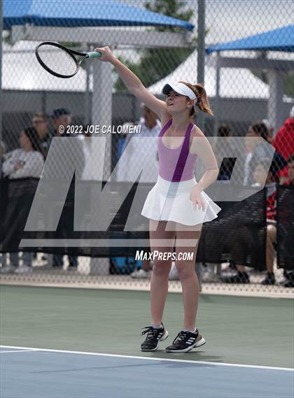 Thumbnail 2 in Liberty Hill vs Lebanon Trail (UIL 5A Girls Doubles State Quarterfinal) photogallery.