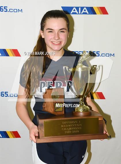 Thumbnail 2 in 2018 AIA Girls Badminton State Championships (Awards Photos) photogallery.