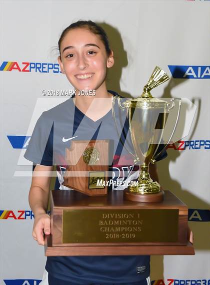 Thumbnail 3 in 2018 AIA Girls Badminton State Championships (Awards Photos) photogallery.