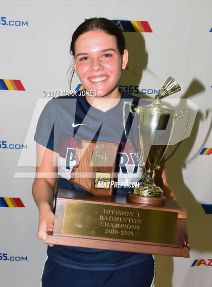 Thumbnail 3 in 2018 AIA Girls Badminton State Championships (Awards Photos) photogallery.