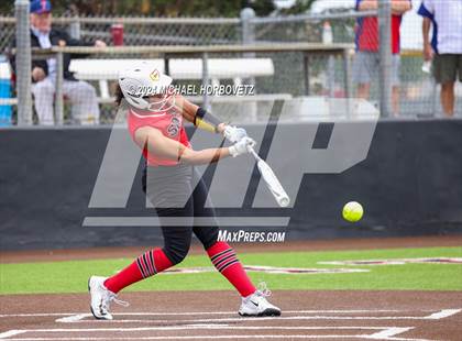 Thumbnail 3 in South Grand Prairie vs. Plano West (UIL 6A Softball Area) photogallery.