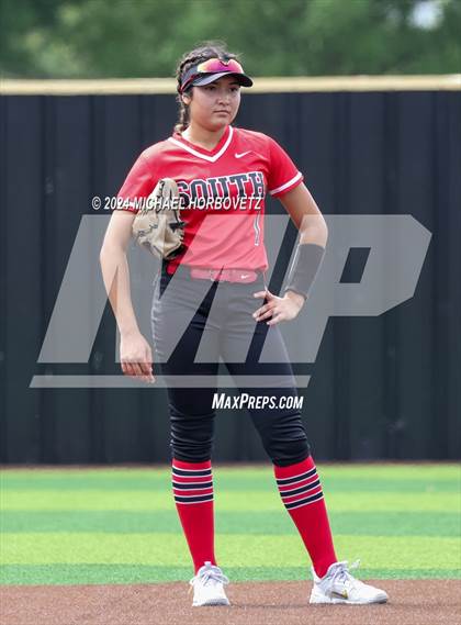 Thumbnail 1 in South Grand Prairie vs. Plano West (UIL 6A Softball Area) photogallery.