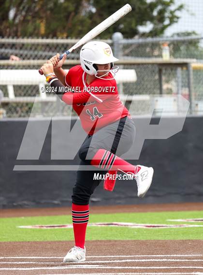 Thumbnail 3 in South Grand Prairie vs. Plano West (UIL 6A Softball Area) photogallery.