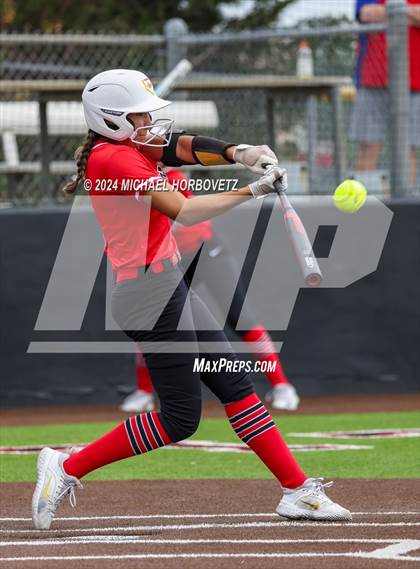 Thumbnail 1 in South Grand Prairie vs. Plano West (UIL 6A Softball Area) photogallery.