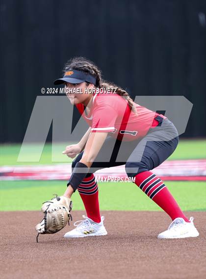 Thumbnail 3 in South Grand Prairie vs. Plano West (UIL 6A Softball Area) photogallery.