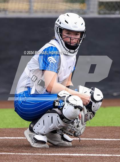 Thumbnail 2 in South Grand Prairie vs. Plano West (UIL 6A Softball Area) photogallery.