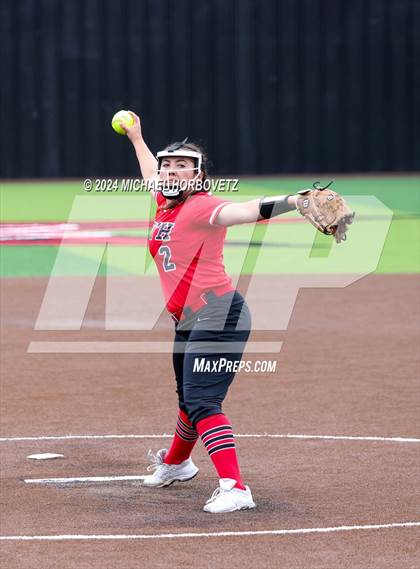 Thumbnail 2 in South Grand Prairie vs. Plano West (UIL 6A Softball Area) photogallery.