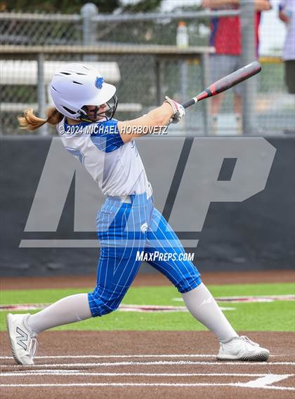 Thumbnail 3 in South Grand Prairie vs. Plano West (UIL 6A Softball Area) photogallery.