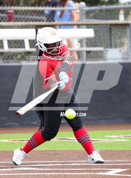 Thumbnail 1 in South Grand Prairie vs. Plano West (UIL 6A Softball Area) photogallery.