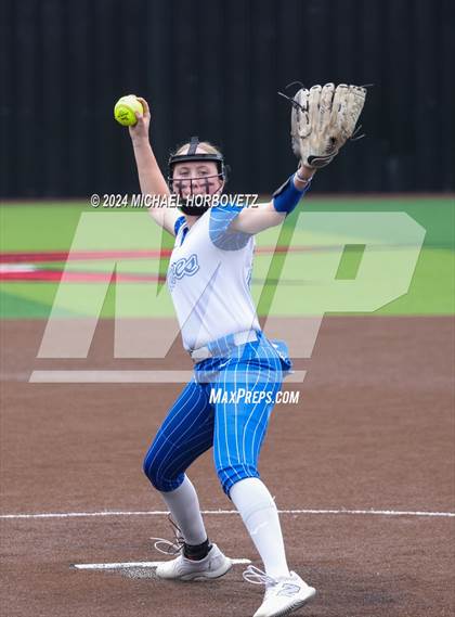 Thumbnail 3 in South Grand Prairie vs. Plano West (UIL 6A Softball Area) photogallery.