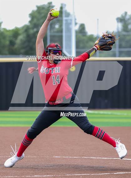 Thumbnail 1 in South Grand Prairie vs. Plano West (UIL 6A Softball Area) photogallery.