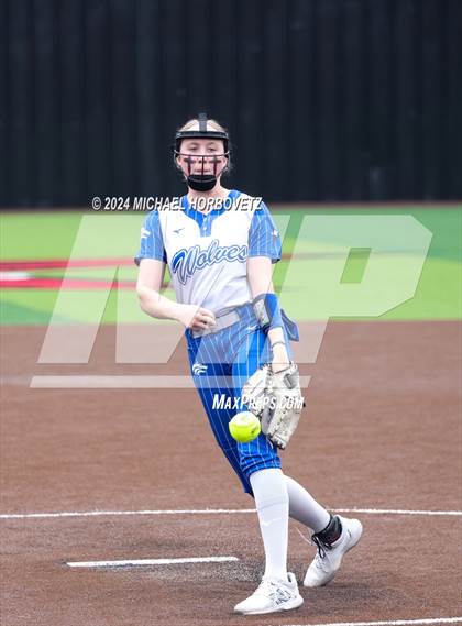 Thumbnail 3 in South Grand Prairie vs. Plano West (UIL 6A Softball Area) photogallery.