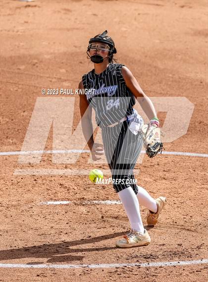 Thumbnail 2 in Grandview vs. Santa Gertrudis Academy (UIL 3A Softball Semifinal) photogallery.