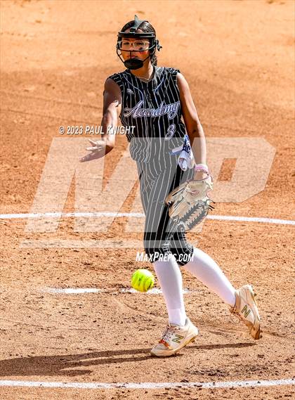 Thumbnail 2 in Grandview vs. Santa Gertrudis Academy (UIL 3A Softball Semifinal) photogallery.