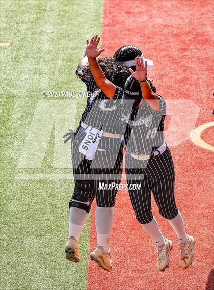 Thumbnail 3 in Grandview vs. Santa Gertrudis Academy (UIL 3A Softball Semifinal) photogallery.