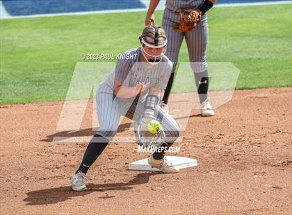 Thumbnail 1 in Grandview vs. Santa Gertrudis Academy (UIL 3A Softball Semifinal) photogallery.
