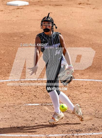 Thumbnail 1 in Grandview vs. Santa Gertrudis Academy (UIL 3A Softball Semifinal) photogallery.