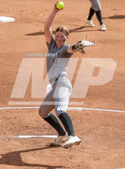 Thumbnail 3 in Grandview vs. Santa Gertrudis Academy (UIL 3A Softball Semifinal) photogallery.