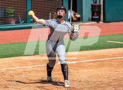 Thumbnail 3 in Grandview vs. Santa Gertrudis Academy (UIL 3A Softball Semifinal) photogallery.