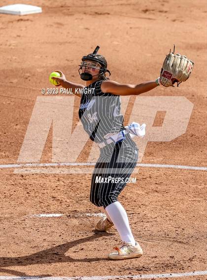 Thumbnail 2 in Grandview vs. Santa Gertrudis Academy (UIL 3A Softball Semifinal) photogallery.