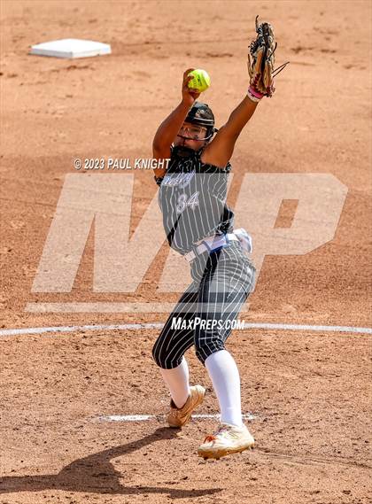Thumbnail 1 in Grandview vs. Santa Gertrudis Academy (UIL 3A Softball Semifinal) photogallery.