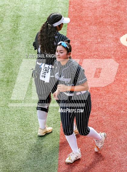 Thumbnail 3 in Grandview vs. Santa Gertrudis Academy (UIL 3A Softball Semifinal) photogallery.