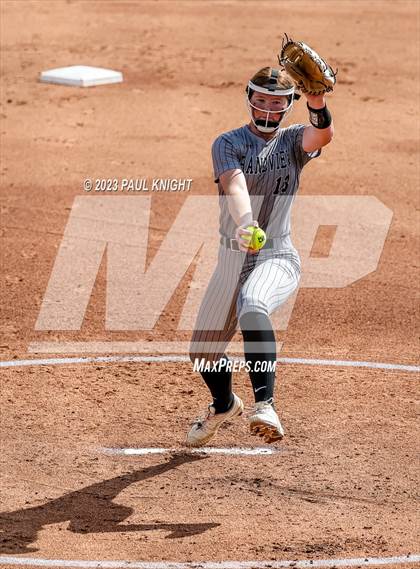 Thumbnail 3 in Grandview vs. Santa Gertrudis Academy (UIL 3A Softball Semifinal) photogallery.