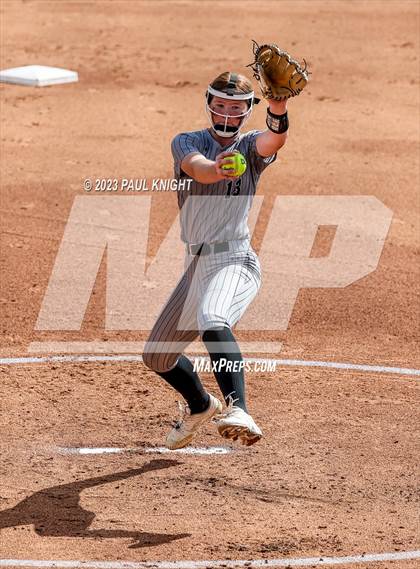 Thumbnail 1 in Grandview vs. Santa Gertrudis Academy (UIL 3A Softball Semifinal) photogallery.