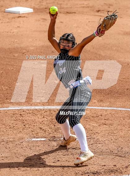 Thumbnail 3 in Grandview vs. Santa Gertrudis Academy (UIL 3A Softball Semifinal) photogallery.