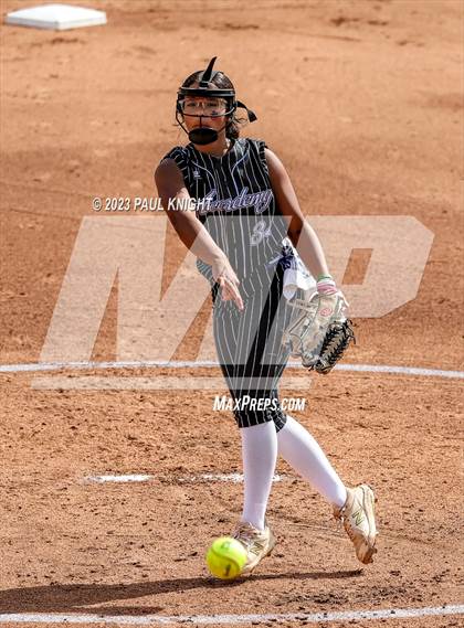 Thumbnail 1 in Grandview vs. Santa Gertrudis Academy (UIL 3A Softball Semifinal) photogallery.