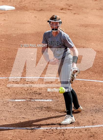 Thumbnail 1 in Grandview vs. Santa Gertrudis Academy (UIL 3A Softball Semifinal) photogallery.