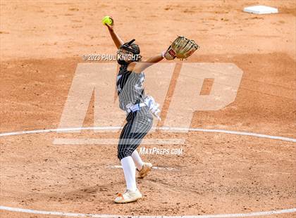 Thumbnail 1 in Grandview vs. Santa Gertrudis Academy (UIL 3A Softball Semifinal) photogallery.
