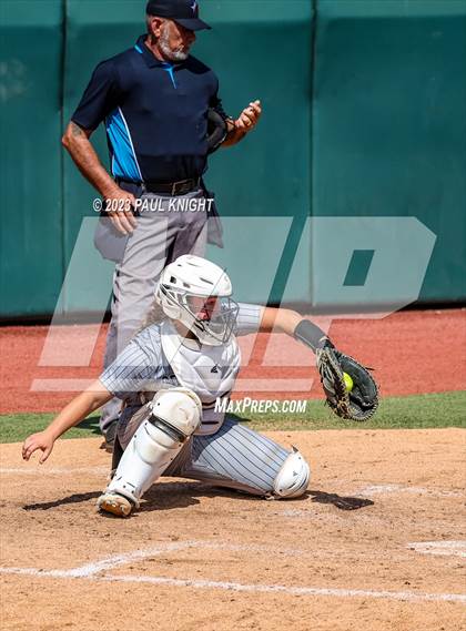 Thumbnail 3 in Grandview vs. Santa Gertrudis Academy (UIL 3A Softball Semifinal) photogallery.