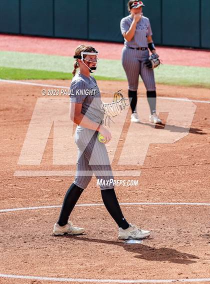 Thumbnail 2 in Grandview vs. Santa Gertrudis Academy (UIL 3A Softball Semifinal) photogallery.