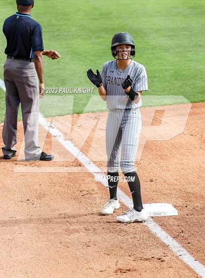 Thumbnail 3 in Grandview vs. Santa Gertrudis Academy (UIL 3A Softball Semifinal) photogallery.