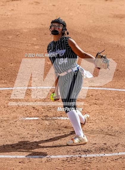 Thumbnail 1 in Grandview vs. Santa Gertrudis Academy (UIL 3A Softball Semifinal) photogallery.
