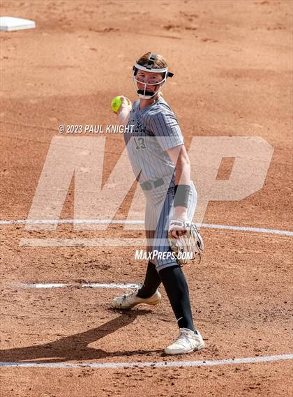 Thumbnail 1 in Grandview vs. Santa Gertrudis Academy (UIL 3A Softball Semifinal) photogallery.