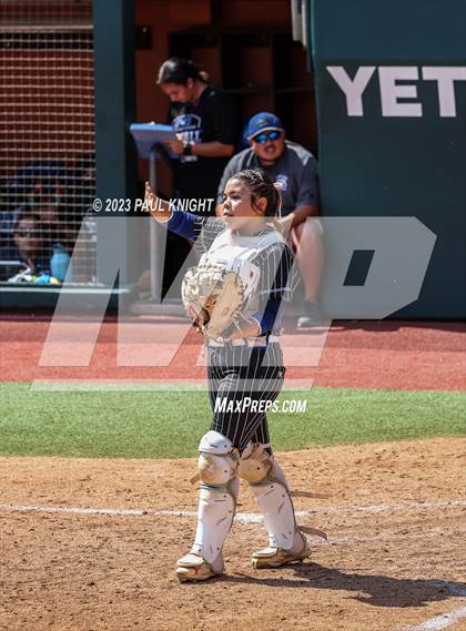 Thumbnail 3 in Grandview vs. Santa Gertrudis Academy (UIL 3A Softball Semifinal) photogallery.