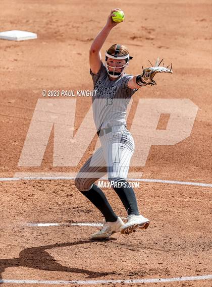 Thumbnail 2 in Grandview vs. Santa Gertrudis Academy (UIL 3A Softball Semifinal) photogallery.