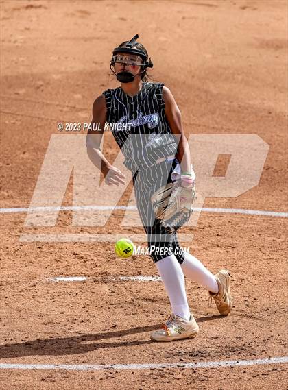 Thumbnail 3 in Grandview vs. Santa Gertrudis Academy (UIL 3A Softball Semifinal) photogallery.