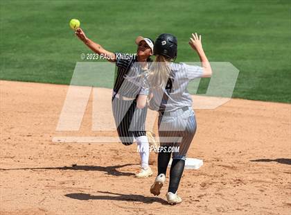 Thumbnail 3 in Grandview vs. Santa Gertrudis Academy (UIL 3A Softball Semifinal) photogallery.