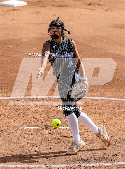 Thumbnail 1 in Grandview vs. Santa Gertrudis Academy (UIL 3A Softball Semifinal) photogallery.